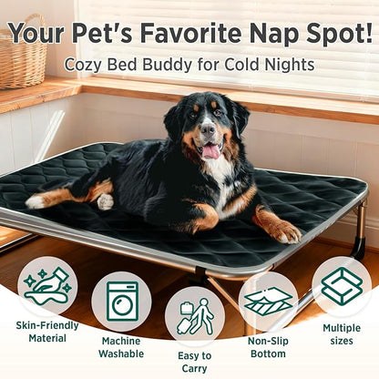 furrybaby Dog Bed Mat Flat Crate Mat with Anti-Slip Bottom Machine Washable Pet Kennel Pad for Dog Sleeping (M 30x19'', Grey Mat)