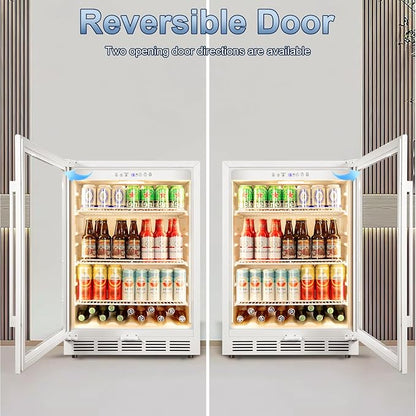 Beverage Refrigerator, 4.9 Cubic Feet Undercounter/Freestanding 24 Inch