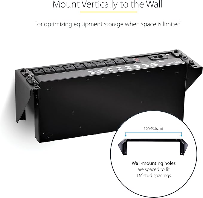 StarTech.com 3U 19" Wall Mount Vertical Rack Bracket, Wall Mount Patch Panel