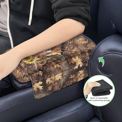 Tupalatus Highland Cow Car Armrest Cover with Pockets Universal Center Console Pad Anti-Slip Sunflower Armrest Cushion Cover Pad Easy Installation Universal Fit Most Cars,SUV,Truck,Van