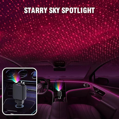 Retractable Car Charger with Starlight, 4 in 1 [120W] USB C for iPhone and Android Car Charger Fast Charging, Compatible with iPhone 16/15/14/13/12/11, Valentines Gifts for Women Men (Black)