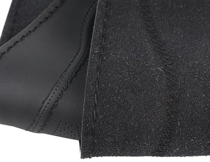 Micro Fiber Leather Car Steering Wheel Cover Stitch On Wrap with Needle & Thread Anti-Slip Auto Steering-Wheel Case DIY 14 Inch for Honda Civic Etc.Black