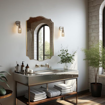 ANDY STAR Bathroom Vanity Mirror, 24x36 Irregular Wall Mirror, Asymmetrical