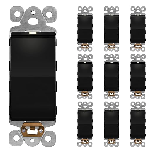 LIDER Minimalist Design Matte Finish Lighted Decorator Switch, Frameless Paddle
