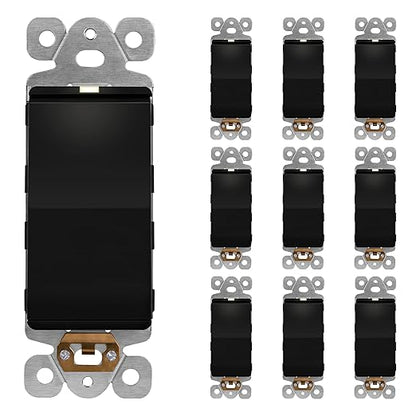 LIDER Minimalist Design Matte Finish Lighted Decorator Switch, Frameless Paddle