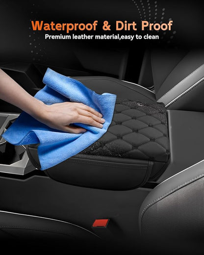 CDEFG for 2024 2025 2026 Cybertruck Center Console Cover Armrest Cover for Tesla Cybertruck Accessories Arm Rest Protector with Side Pockets Back Mesh 4 Velcro Pockets