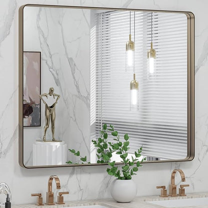 LOAAO 40”X32” Bronze Bathroom Mirrors
