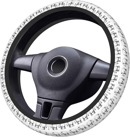 African Rhinos Car Steering Wheel Cover, 15 Inch Steering Wheel Cover Stylish Decor for Most Cars