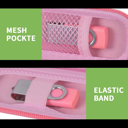 USB Flash Drive Case, SD Card Holder Compatible with Thumb Drive, Memory Cards, SDXC SDHC Storage Bag, Electronic Accessories Organizer for SanDisk for Samsung for Inland (Pink)