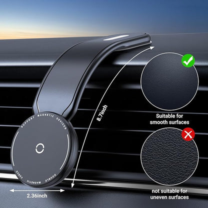 This Hill Magnetic Car Phone Holder, Bendable Aluminum Arm Car Magnet Phone Mount【18 Strong Magnets】 Magnetic Phone Holder for Car Dashboard/Windshield, Compatible with iPhone 17 16 15 14 13 12 Series