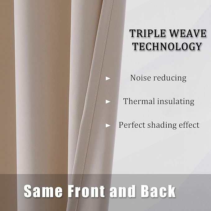 DUALIFE Light Coffee Color Curtains