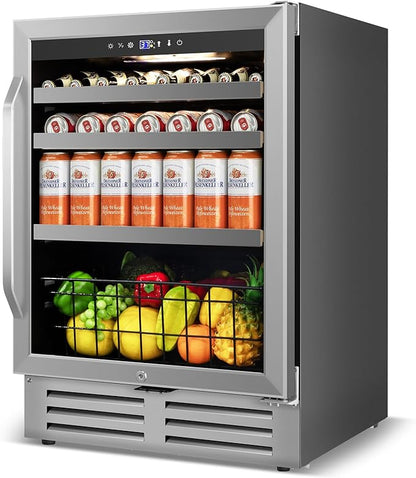 24" Beverage Refrigerator Undercounter | 180 Can Capacity | Built-In
