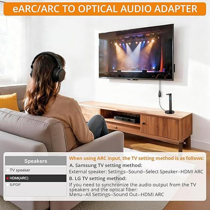Neoteck ARC/eARC Audio Extractor, HDMI ACR Audio to Optical Extractor