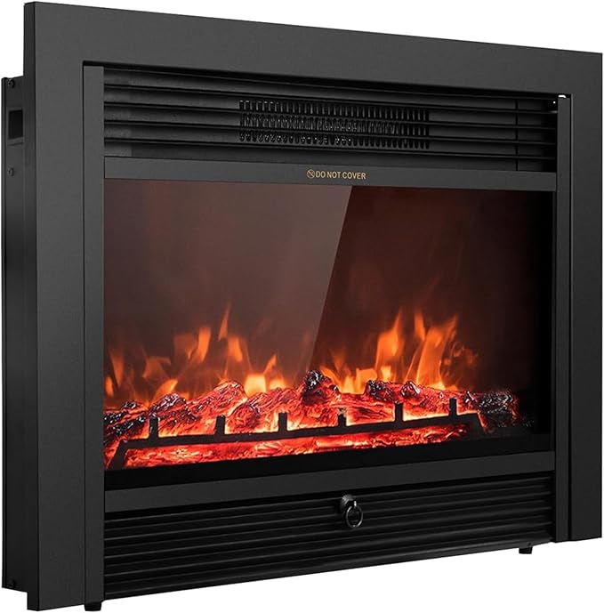 Giantex 28.5" Electric Fireplace Insert, Wall Recessed/Mounted, Freestanding