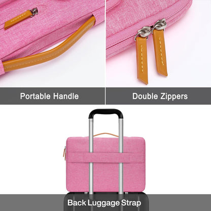 MOSISO 360 Protective Laptop Case 15 inch, 15 inch Laptop Sleeve Compatible with MacBook Air M4 M3 M2 2025 2024 2023, Dell XPS Plus, Side Open Carrying Case with 4 Zipper Pockets&Handle, Rose Red