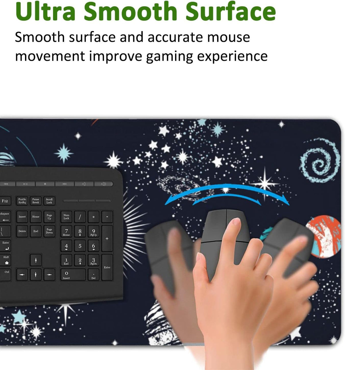 Space Galaxy Gaming Mouse Pad XXL Large Desk Mouse Pad Keyboard Mat with Stitched Edges Waterproof Non-Slip Desk Mat for Laptop,Keyboard,Computer 35.4 * 15.7 Inch