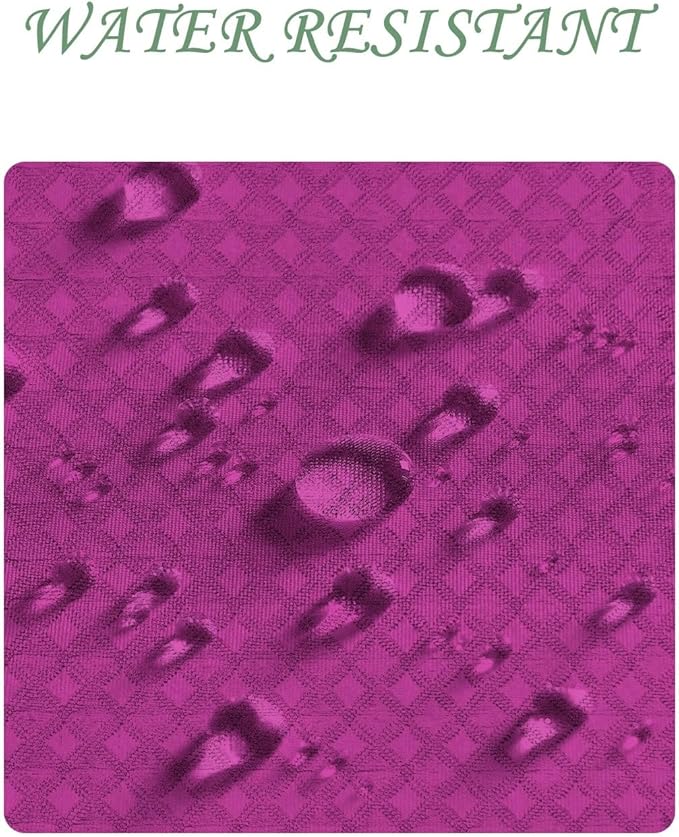 ggaimwf 72x72 Inch Solid Color Shower Curtain for Bathroom Waffle Bath Water Resistant Fabric Curtains Purple Modern Thick Shower Stall Curtain with Metal Hooks