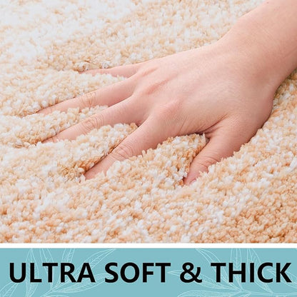 Arotive Microfiber Bathroom Rugs, Shaggy Soft and Absorbent Bath Rug, Non-Slip, Thick Plush Machine Washable Dry Bath Mats for Bathroom, Tub and Shower, 44x24, Peach, Rectangular