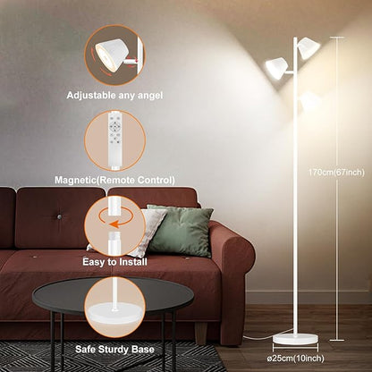 Pesken White 42W Tree Floor Lamp, Super Bright LED Standing Lamp
