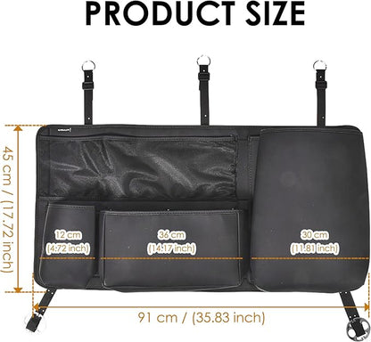 Multi-Functional Car Trunk Hanging Organizer Backseat Storage Bag PU Leather Car Interior Accessories for SUV Space Saving