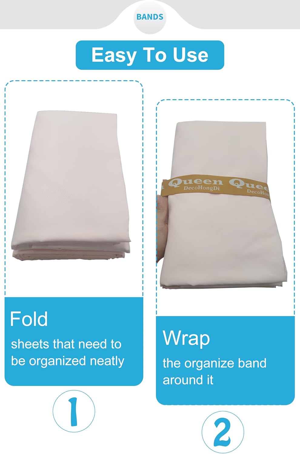 24 Packs Bed Sheet Organizer and Storage Size Label Bands, Elastic Sheet Folder Keeps for Linen Closet Organizing Multicolored Jacqaurd Bedding Straps for Sheet Label Bands-7K, 7Q, 5F, 5T