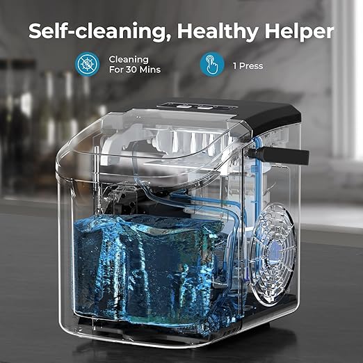Countertop Ice Maker Machine, 8 Ice Cubes in 6 mins, 26lb/Day Ice