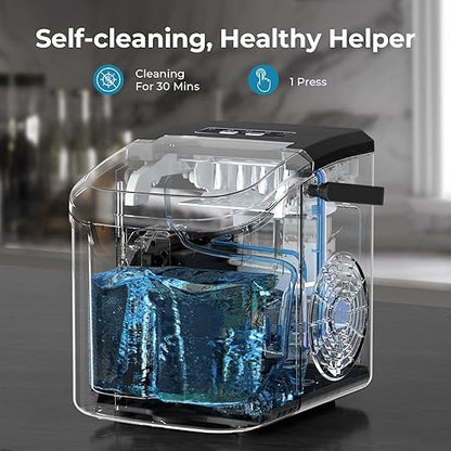 Countertop Ice Maker Machine, 8 Ice Cubes in 6 mins, 26lb/Day Ice