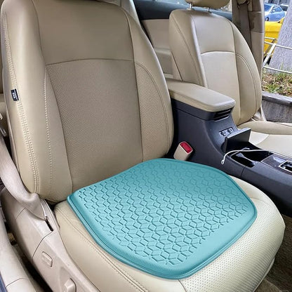 Gel Car Seat Cushion, Soft Cooling Honeycomb Non-Slip Vehicle Seat Bottom Mat for Long Sitting, Breathable Automotive Interior Chair Pad to Reduce Sweat, Universal for Truck SUV RV (Blue)