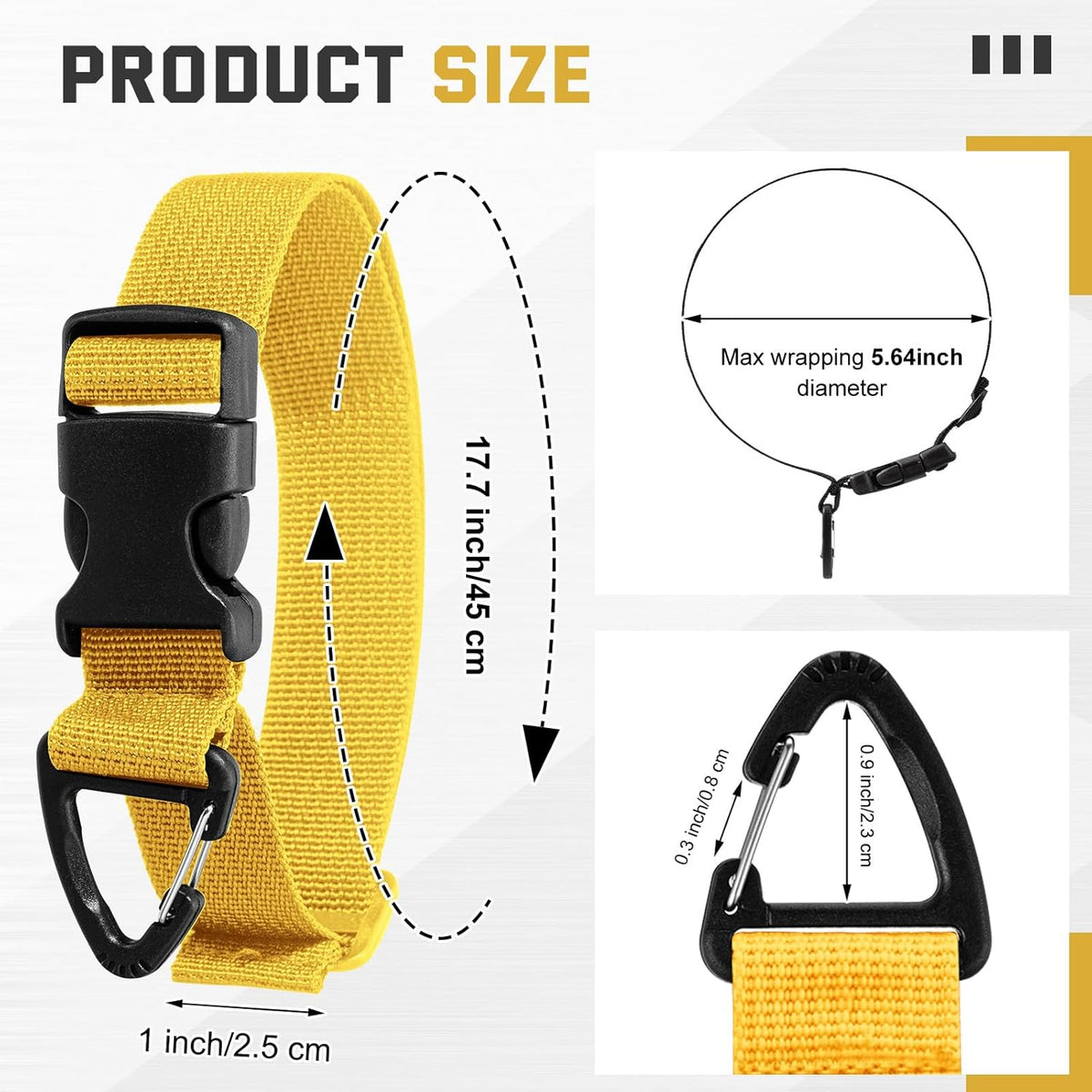 12 Pack 17 Inch Adjustable Extension Cord Holder Organizer with Triangle Clips for Garage Organization and Storage Heavy Duty Extension Cord Hanger for Men Workshop (Yellow)