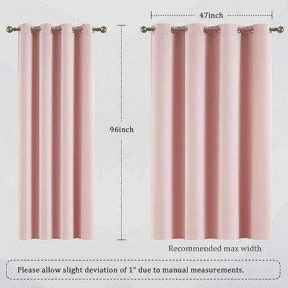 DUALIFE Baby Pink Curtains Panels