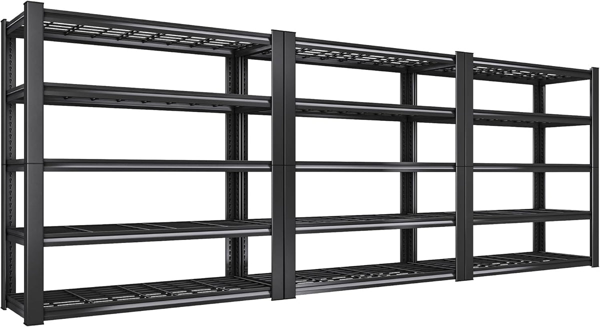 REIBII 3010LBS Storage Shelves 72" H Garage Shelving Heavy Duty Metal Shelving 5 Tier Adjustable Metal Shelves for Storage for Kitchen Pantry Warehouse Basement 72" H x 35.5" W x 16" D, 3 Pack