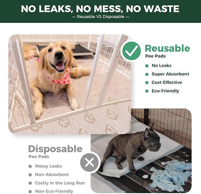 FXW Washable Pee Pads for Dogs, Leak-Proof & Non-Slip, Specifically Designed for Potty Training, 30" x 75" Rectangle, Khaki, 1 Pack