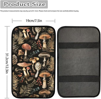 Coldinair Vintage Mushroom Universal Car Center Console Pad Soft Armrest Protector Cover Fit for Most Vehicle,SUV,Truck,Car Interior Accessories Decor