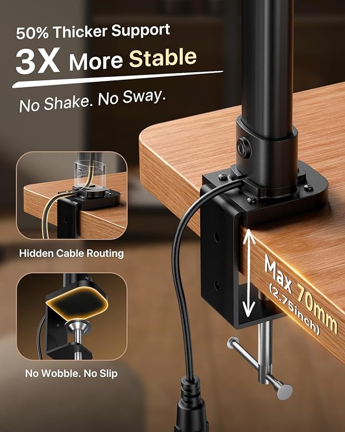 ONEMIX 42" LED Desk Lamp with Clamp, Architect Desk Light with Remote,