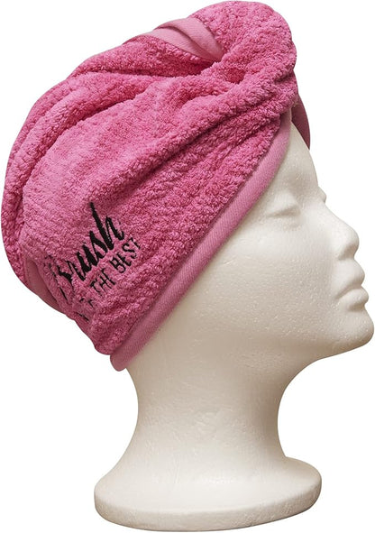 Felicia Leatherwood Microfiber Hair Towel Wrap - Quick Drying, Anti Frizz & Gentle on Hair - Easy to Use, Saves Time, Lightweight & Compact - for Curly, Long & Thick Hair - Men & Women - Pink