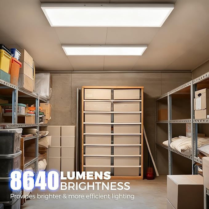 Barrina 1x4 LED Flat Panel Light, 8640LM 72W, 0-10V Dimmable, Brightness & 5CCT