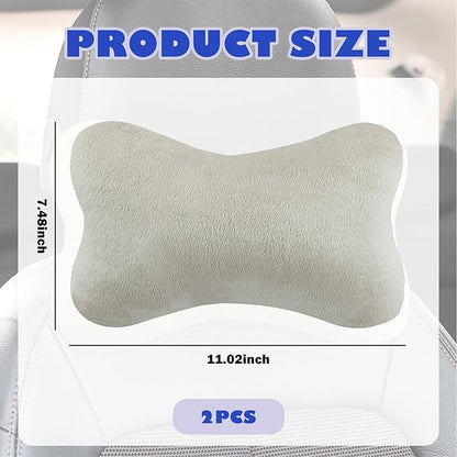 2PCS Car Headrest Pillow,Soft & Comfortable Car Neck Pillow for Driving Fatigue Relieve,All-Season Universal Cars Head Rest Pillows Automotive Interlor Accessorles for Cars (Gray/2PCS)
