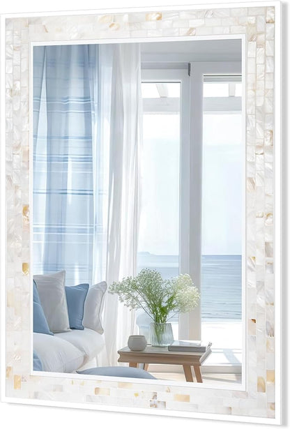 Tanmicoshomy White 24 x 36 Inch Rectangle Bathroom Mirrors