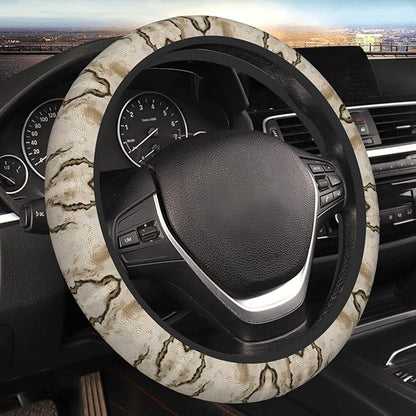 Nude Snake-Skins Texture Car Steering Wheel Cover, 15 Inch Steering Wheel Cover Stylish Decor for Most Cars