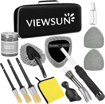Viewsun Windshield Cleaner Tool 28 Pcs Car Interior Cleaning Kit, Car Detailing Kit Interior Cleaner, Car Detailing Brushes, Car Cleaning Gel, Inside Cleaning Supplies Accessories for Women Men