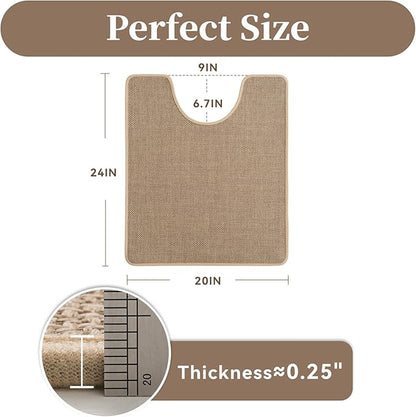 MontVoo Toilet Rugs U-Shaped, Ultra Thin Non Slip Contour Bathroom Rugs,Rubber Backing Washable Contour Bath Rugs for Toilet Mat,20''x24'',Beige