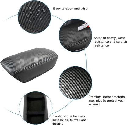 SXCY Fit for 2023 2024 Mitsubishi Outlander Armrest Cover FIT for 2022 2023 Outlander Center Console Cover for 2023 2024 Outlander Middle Console Cover for 2024 Outlander (Black Microfiber Leather)