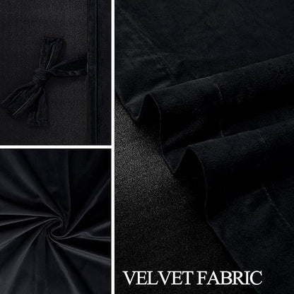 JIUZHEN Blcak Velvet Curtains for Living Room