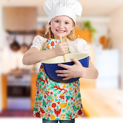 Jennice House Kids Aprons, Cotton Children Aprons with Adjustable Neck Strap Child Chef Aprons