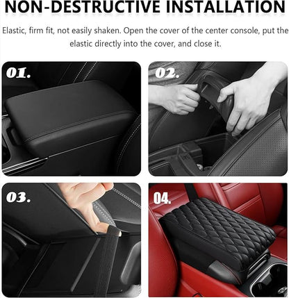 Auto Armrest Cushion Pads for Honda Crosstour(2012-2015) Accessories Car Centre Console Armrest Pad Durable Material and Easy to Clean-is Waterproof and Anti-Scratch
