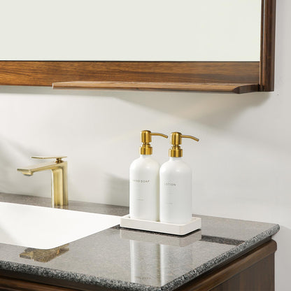 Gold Soap Dispenser Bathroom Set, Hand and Lotion Dispenser with Stainless Steel Pump, Perfect for Modern Bathroom Decor. (Gold)