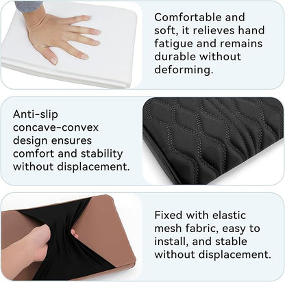Car Center Console Cover, Leather Waterproof Vehicle Armrest Box Pad, Memory Cotton Comfortable Automotive Interior Seat Box Cushion Protector Accessories, Universal for Most Cars (Gray)