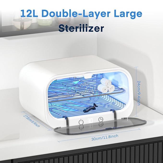 Yofuly Sterilizer for Esthetician, 12L Double-layer Large Sterilizer for Nail