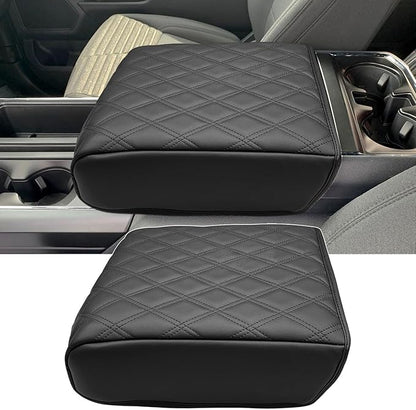 Xaido Center Console Cover for Ford F150 2021 2022 2023 2024 2025 2026 Accessories, Leather Armrest Protector Pad, Bucket Seat Only