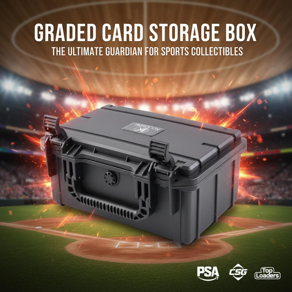 Graded Card Storage Box，Ultimate Graded Card Case for Sports Cards，Holds 95 Grading Cards, Ideal for PSA CGC BGS SGC Slab Case and Graded Sports Card Storage Box